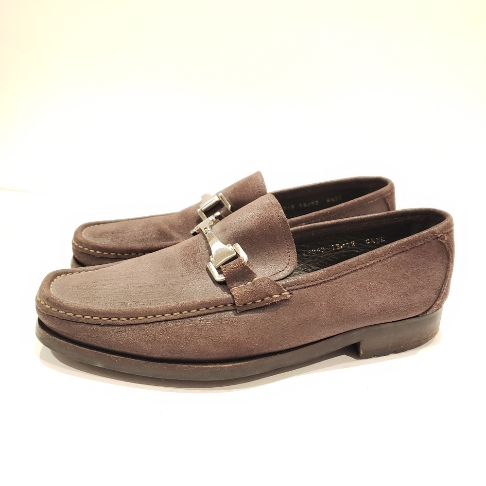 Allen Edmonds Mens dress shoes Fiesole slip on size 8.5 3e brown suede loafer